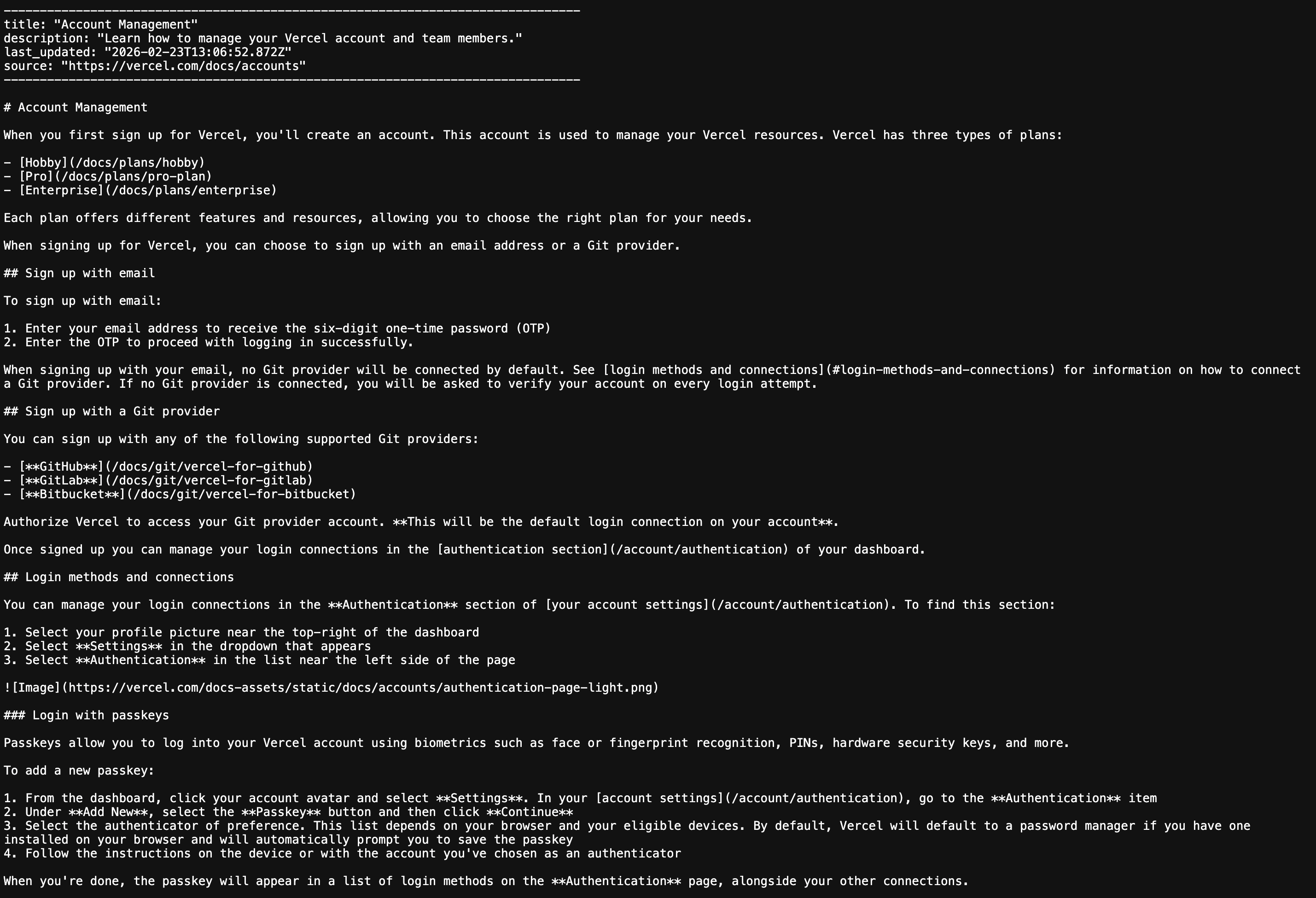 Example of llms.txt file structure