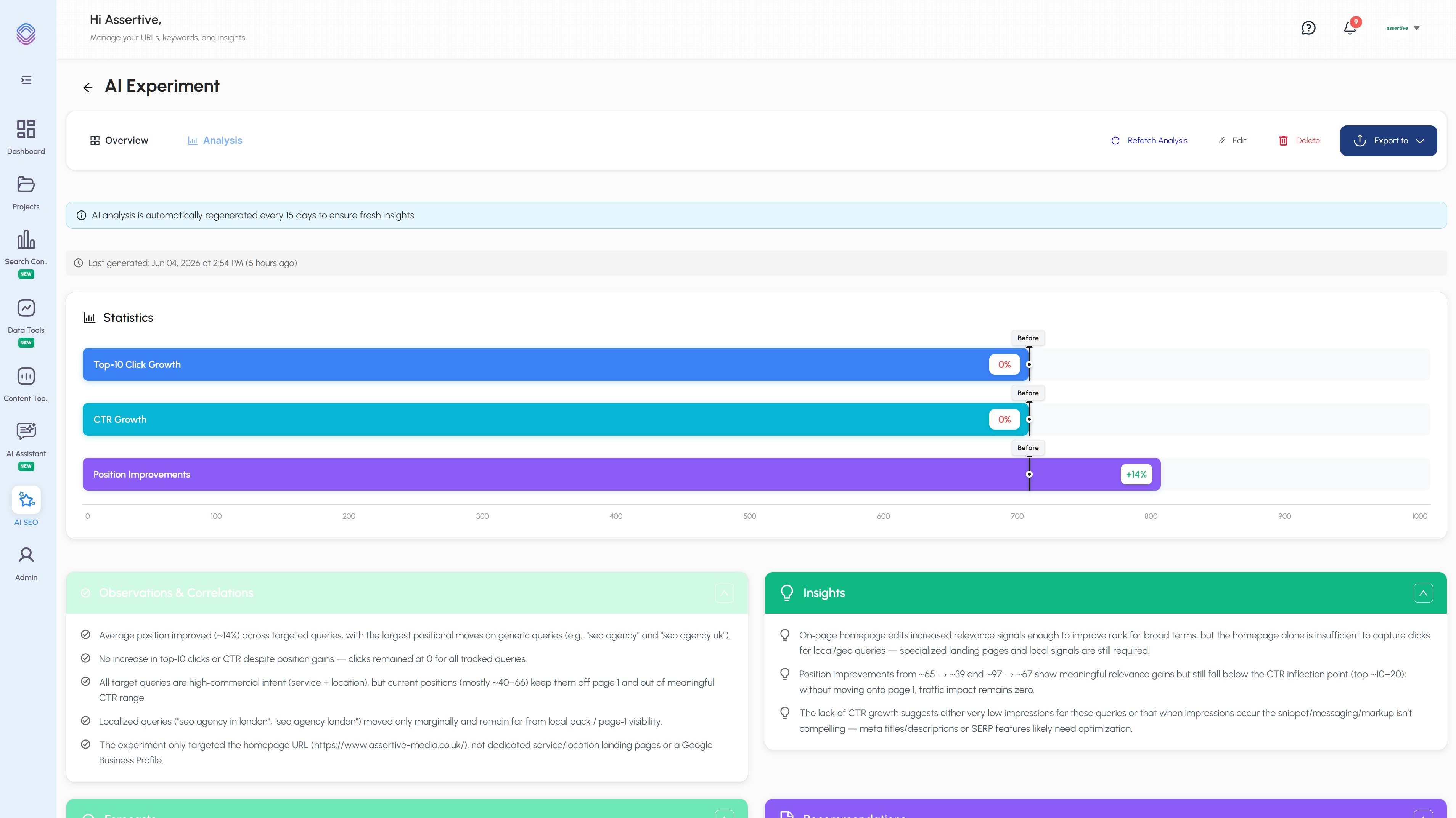 Track SEO Changes with AI-Powered Experiment Monitoring
